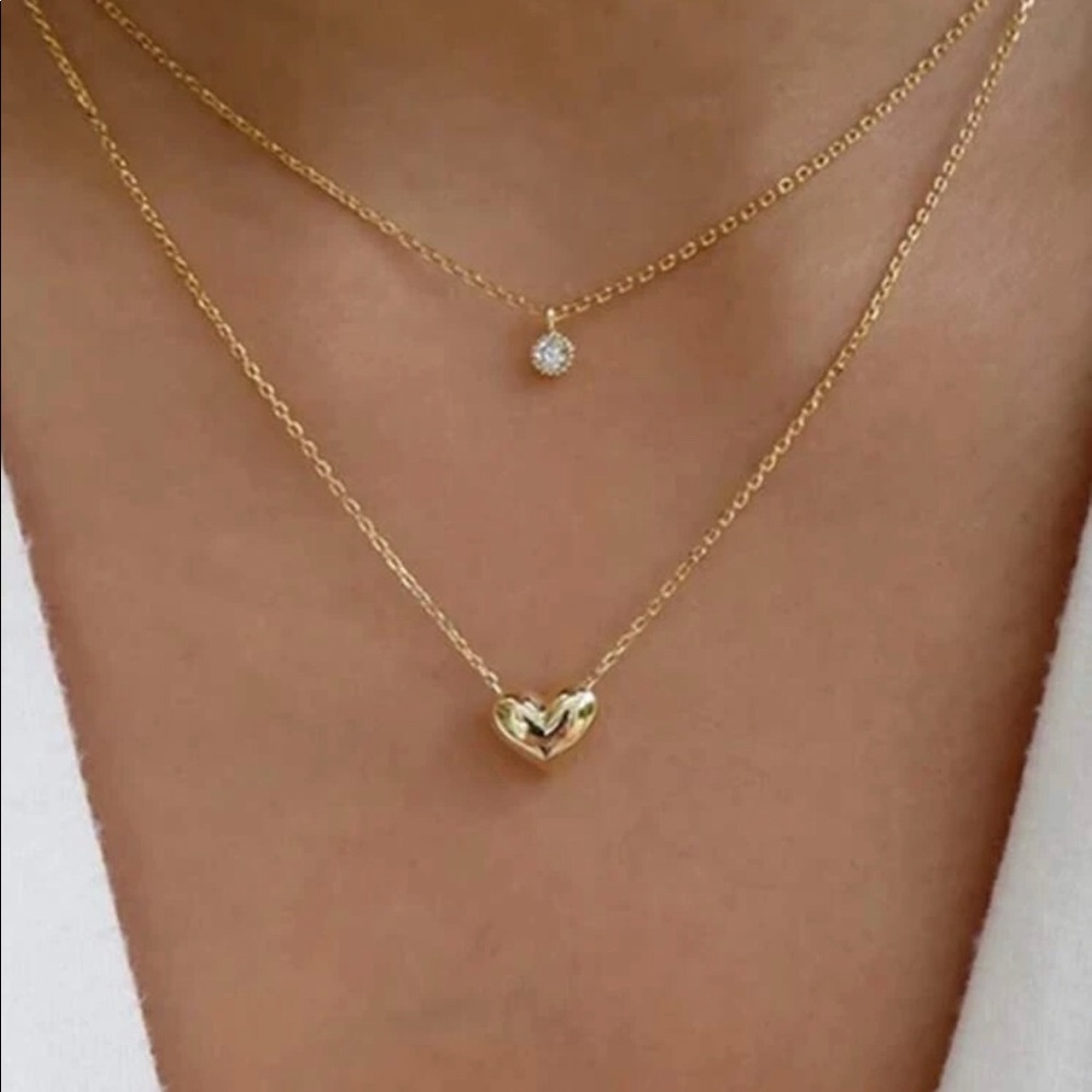 gold heart charm neckalace - Picture 1 of 1